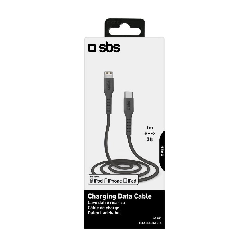 SBS TECABLELIGTC1K „Lightning“ kabelis 1 m Juoda – 4