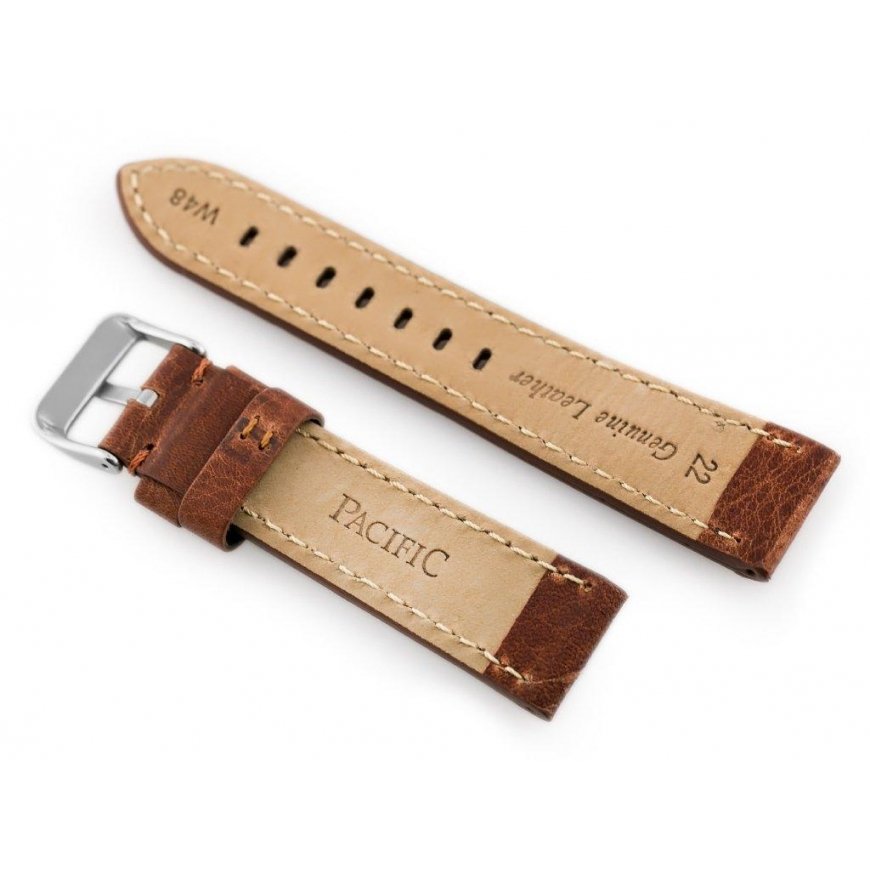Pacific Leather Watch Strap W48 - PREMIUM - Dark Brown I - 22mm – 3