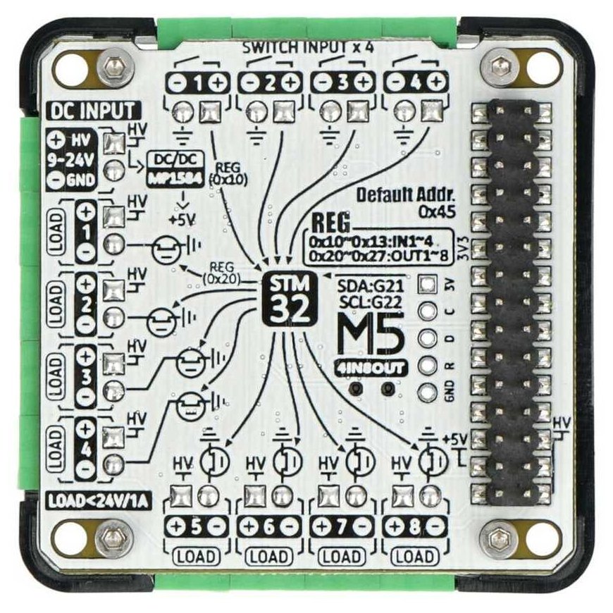 Monikanavainen 4IN8OUT DC-ohjain - STM32F030 - M5Stack M122 – 2