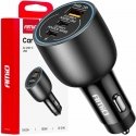 Automobilinis įkroviklis 2x usb-c + usb-a 12v 24v 100w amio-04371