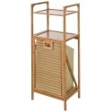 Bathroom solutions shelf with 2 shelves/laundry basket, bamboo Bathroom solutions shelf with 2 shelves/laundry basket, bamboo