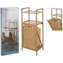 Bathroom solutions shelf with 2 shelves/laundry basket, bamboo Bathroom solutions shelf with 2 shelves/laundry basket, bamboo