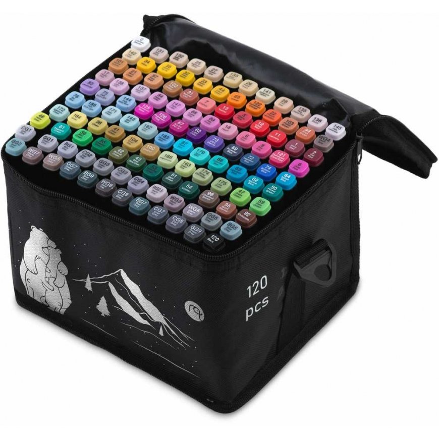 Alcohol markers with bag 120 pcs Nukido NK-913 – 2