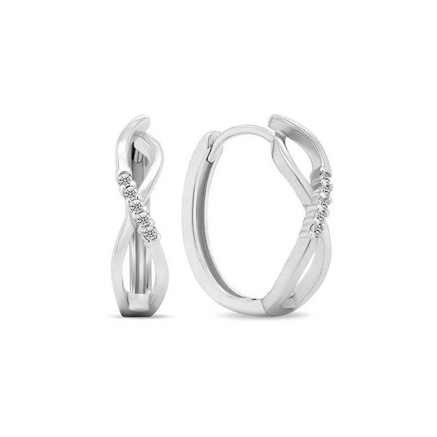 Brilio Silver Stylish silver rings with zircons EA454W