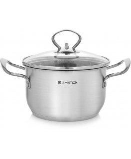 Steel pot with lid Petite 16 cm 1.9 l AMBITION