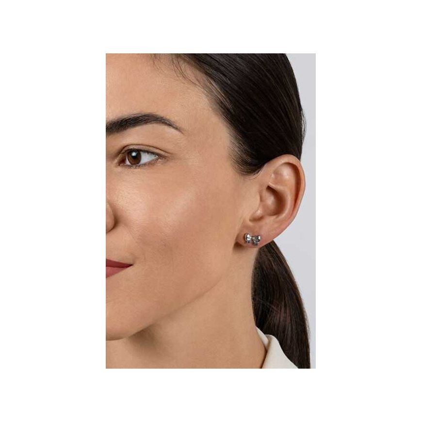 Brilio Silver Silver earrings with studs Bow EA1126W – 2