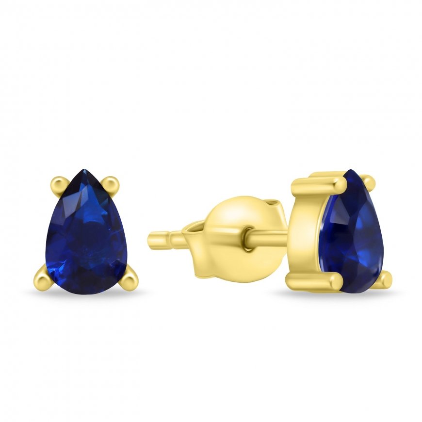 Brilio Silver Brilio Silver Decent gold earrings with blue zircons EA860YB