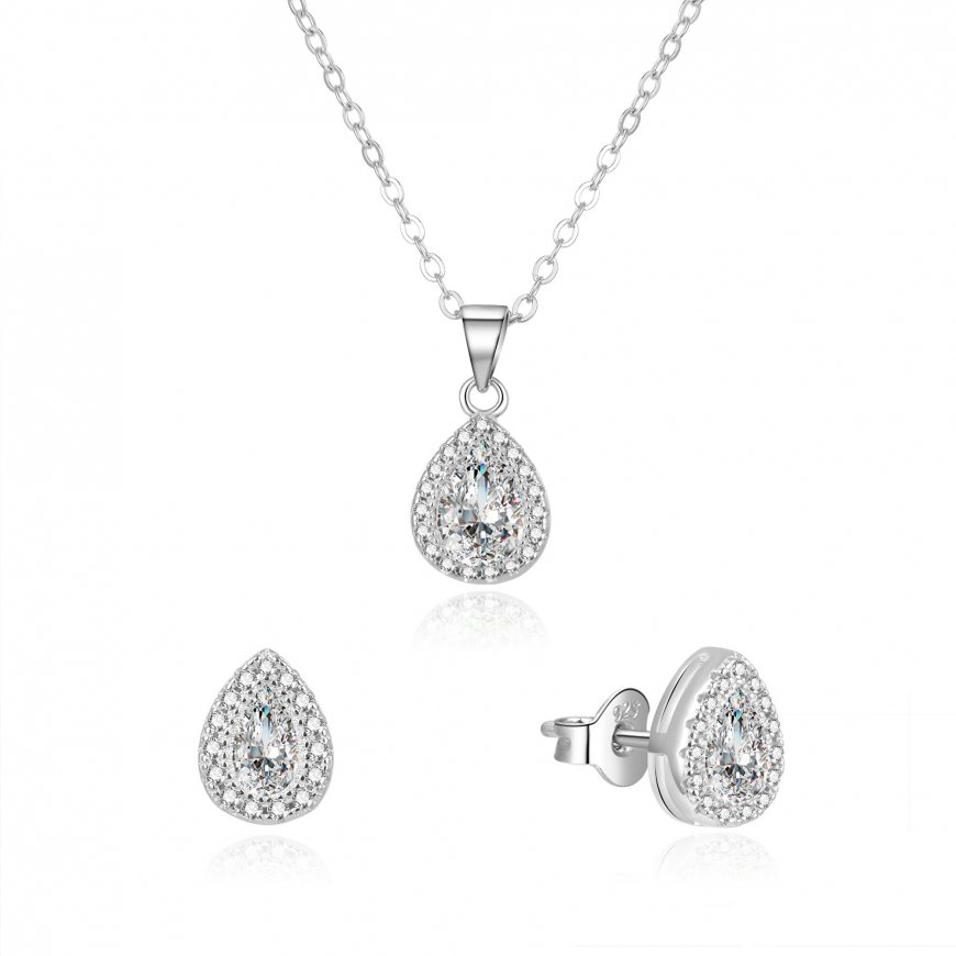 Brilio Silver Brilio Silver Decent gold earrings with blue zircons EA860YB – 2