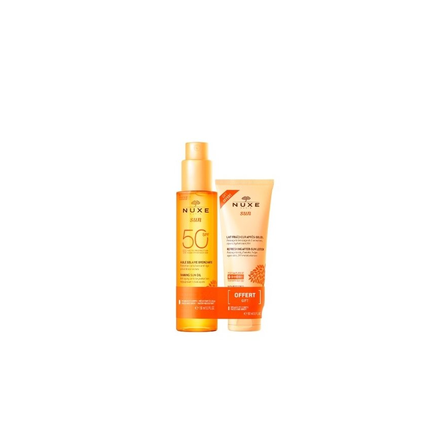 Set Nuxe: Sun, Anti-Ageing, Tanning Oil, SPF 50, 150 ml + Sun, Apsauga nuo saulės, After-Sun Lotion, 100 ml – 2