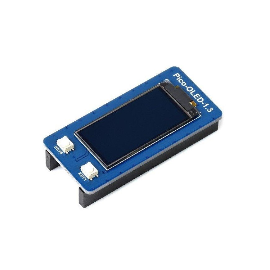 OLED ekranas 1.3" 64x128px, SPI/I2C, juodas/baltas, skirtas Raspberry Pi Pico, Waveshare 19376 – 3
