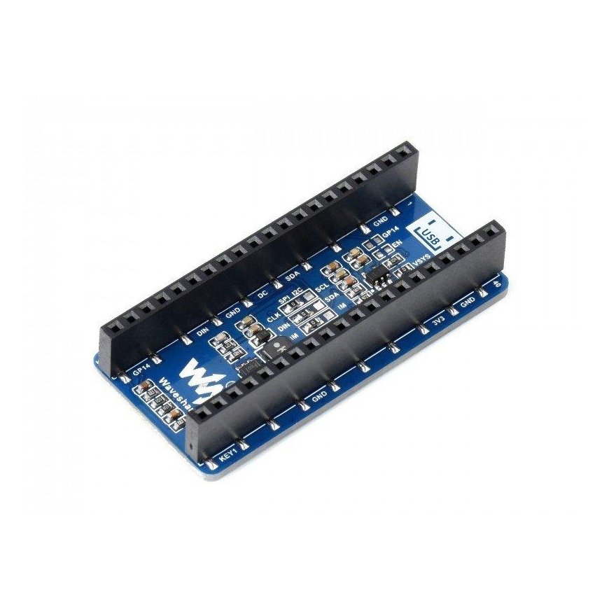 OLED ekranas 1.3" 64x128px, SPI/I2C, juodas/baltas, skirtas Raspberry Pi Pico, Waveshare 19376 – 4