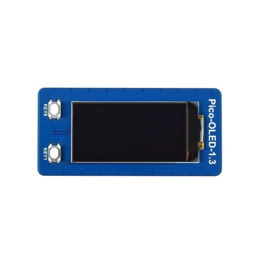 OLED ekranas 1.3" 64x128px, SPI/I2C, juodas/baltas, skirtas Raspberry Pi Pico, Waveshare 19376 – 5