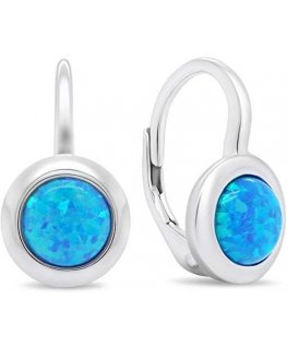 Brilio Silver Brilio Silver Fine silver earrings with synthetic opals EA376WB