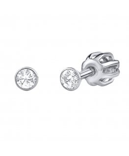Silver stud earrings with Swarovski zirconia 2.5 mm SILVEGO706025W (screw)