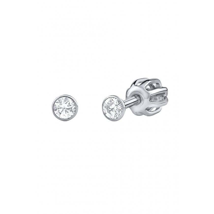 Sidabrinis auskarai su smeigtukais su Swarovski cirkoniu 2,5 mm SILVEGO706025W (varžtas) – 2