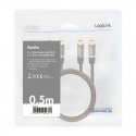 LogiLink CA1201 audio kabelis 0,5 m 2 x RCA Melns