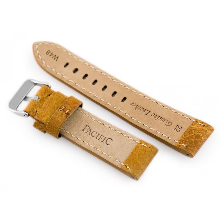 Pacific nahkaranneke kellolle W48 - PREMIUM - kameli - 20 mm – 3