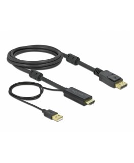 DeLOCK 85964 видео кабель адаптер 2 m HDMI Тип A (Стандарт) DisplayPort + USB Type-A Черный