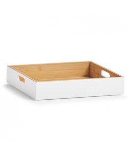 Zeller Present 13358 uzglabāšanas kārba Kaste glabāšanai Taisnleņķa Bamboo Balts