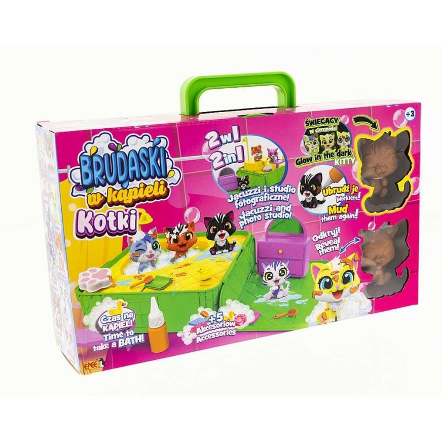 Epee Dirty Bathing Kitty Figurines Jacuzzi Set