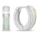 Brilio Silver Silver hoop earrings with white opal EA1047W Brilio Silver Silver hoop earrings with white opal EA1047W