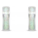 Brilio Silver Silver hoop earrings with white opal EA1047W Brilio Silver Silver hoop earrings with white opal EA1047W