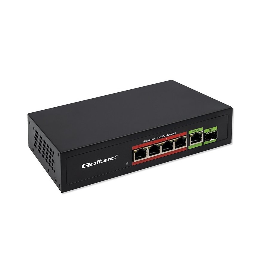 Qoltec Ethernet PoE SWITCH 4x RJ45