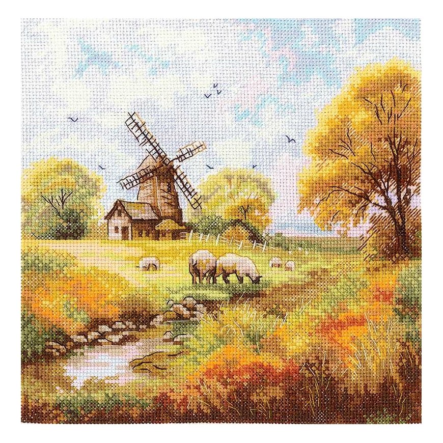 Beldizart Cross stitch kit "At the old mill" 19x19 cm SANU-09
