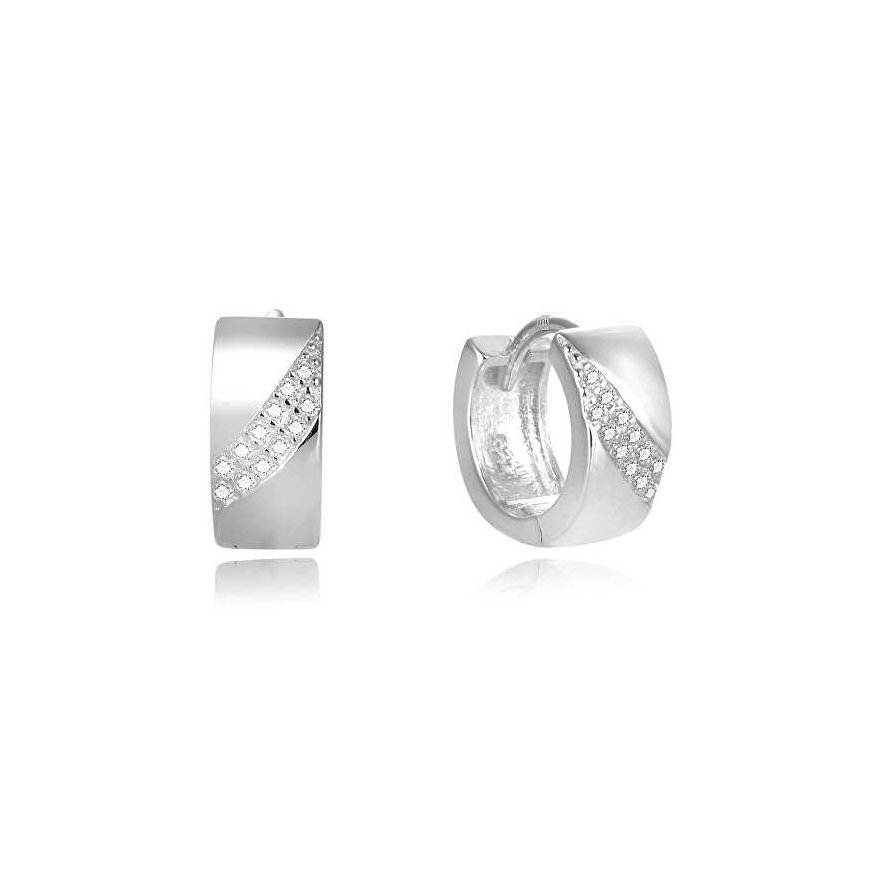Beneto Charming silver round earrings AGUC2674