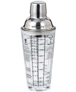 Baarimestarin lasi juomasekoittimeen cocktaileja resepteineen 400ml Klausberg KB-7647