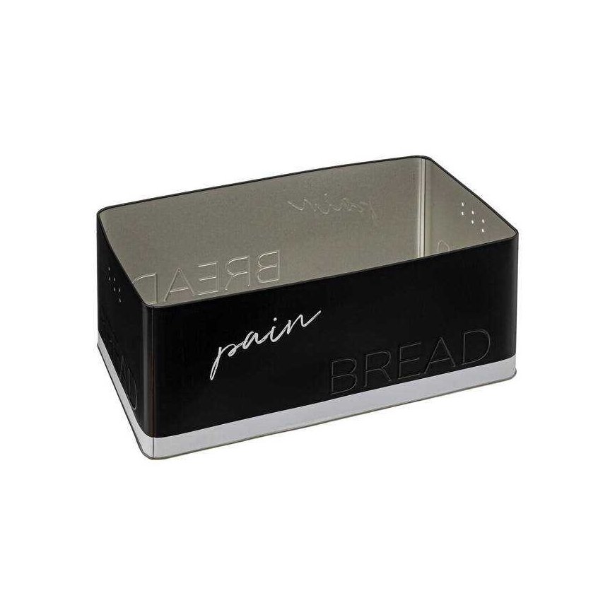 5five Simply Smart Black Bread Box with Cutting Board and Serrated Knife, 32.7 x 20.2 x 14.5 cm – 2