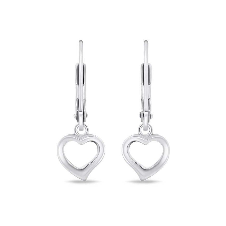 Brilio Silver Romantic Hopeiset Korvakorut Sydämet EA729W – 2