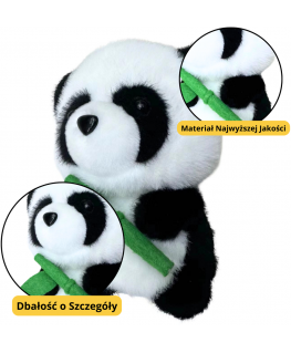 Lean Toys Pliušinis panda su bambuku, 18 cm