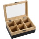 Kesper Bamboo TeeBox with 6 compartments, bamboo, FSC, black Kesper Bamboo TeeBox with 6 compartments, bamboo, FSC, black