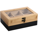 Kesper Bamboo TeeBox with 6 compartments, bamboo, FSC, black Kesper Bamboo TeeBox with 6 compartments, bamboo, FSC, black