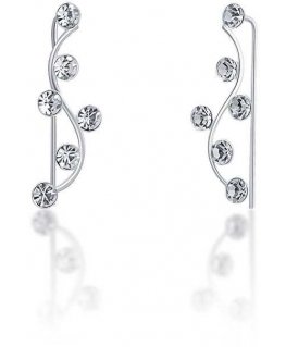 Jwl Luxury Pearls Pitkät kiiltävät korvakorut kristalleilla JL0690