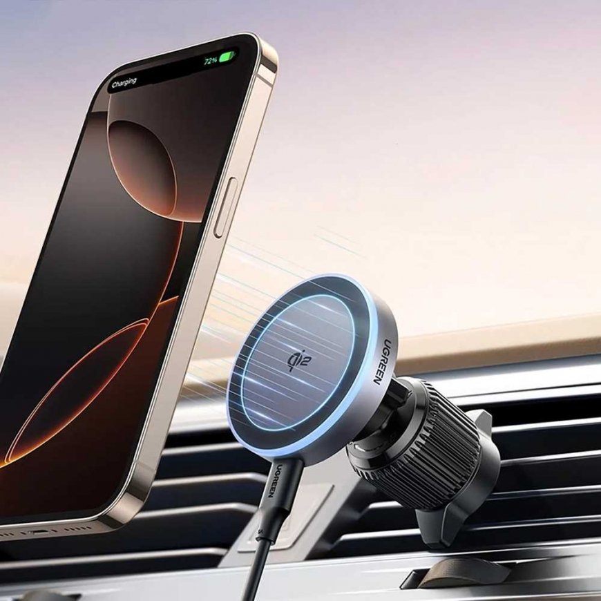 Ugreen W708 Wireless Charger Holder with MagSafe, Qi2, for Air Vent - black – 2