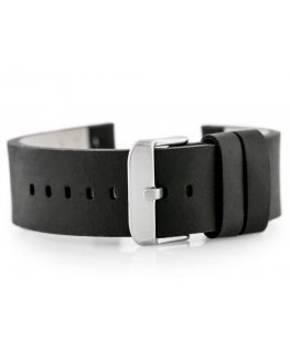 Pacific W39 leather watch strap - black/white 20mm