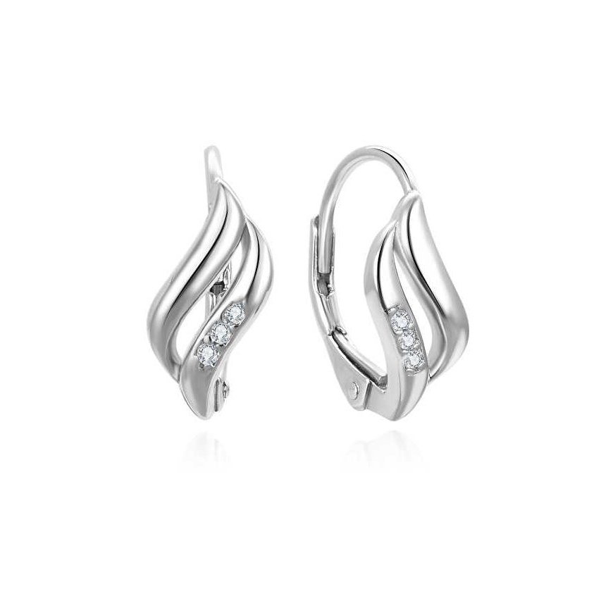 Brilio Silver Charming silver earrings with cubic zirconia EA1179W