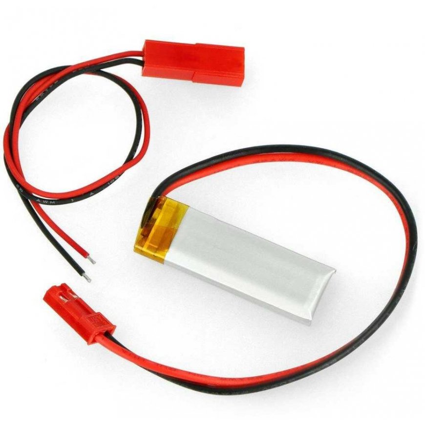 Akyga Li-Pol elementas 120mAh 1S 3.7V - JST-BEC jungtis + lizdas - 35x12x4mm – 2