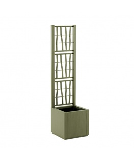 Stefanplast Square flower box with mesh Ethica 36x36x140cm green