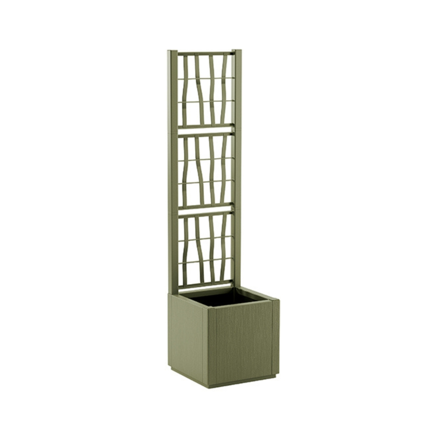 Stefanplast Square flower box with mesh Ethica 36x36x140cm green