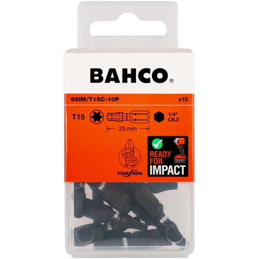 Smūginiai antgaliai Bahco 66IM T15 25mm , 10vnt blisteris