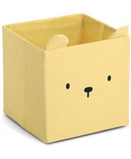 Zeller Muslin toy container COZY KIDS with ears, 28 x 28 x 28 cm