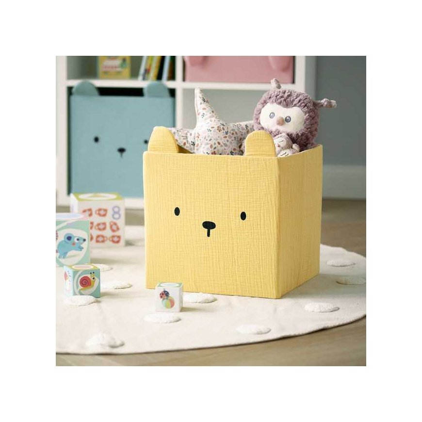 Zeller Muslin -lelulaatikko COZY KIDS korvilla, 28 x 28 x 28 cm – 4