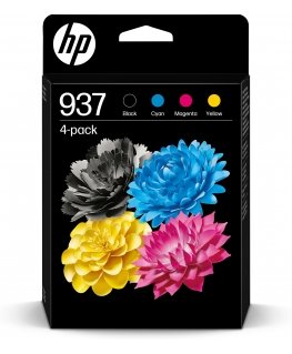 HP 937 alkuperäinen CMYK mustepatruuna, 4-pakkaus
