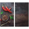 Zeller Glass cutting board, designer product with a pepper pattern, durable and practical kitchen tool. Zeller Glass cutting board, designer product with a pepper pattern, durable and practical kitchen tool.