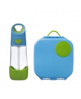 B.box Mini Lunchbox - vaikiškas pusryčių indelis 1l, rinkinys su buteliuku | Vandenyno brizas