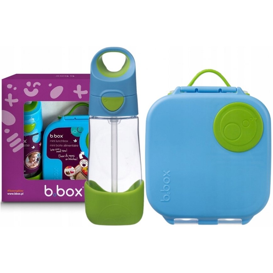 B.box Mini Lunchbox - children's breakfast container 1l, set with bottle | Ocean Breeze – 2