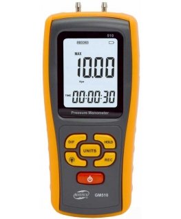 Digital differential pressure gauge - gas pressure gauge - Benetech GM510